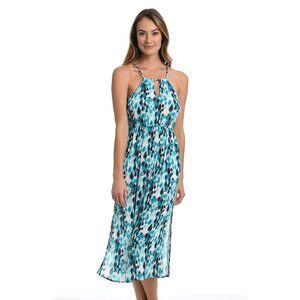 La Blanca Womens Dress Swimsuit Swimwear Cover Up, Aquamarine Seaglass Shores,